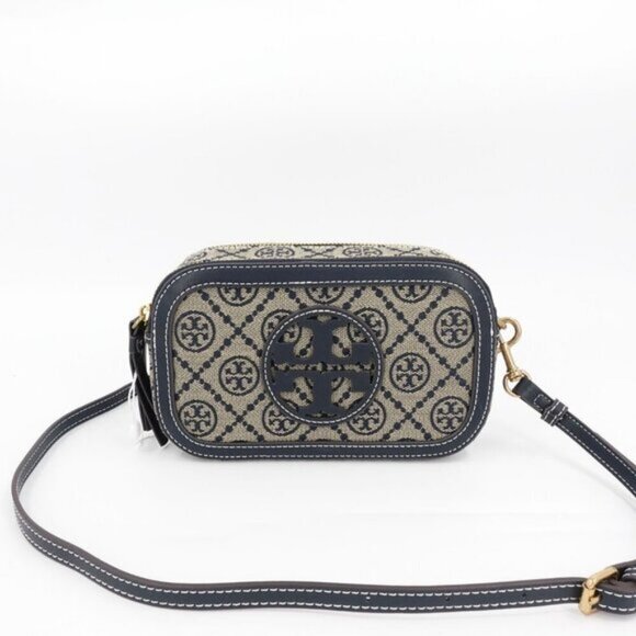 Tory Burch Mini T Monogram Crossbody Bag Navy Blue OS - Picture 8 of 14
